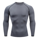 Camiseta de compresión para correr para hombre, ajustada, de manga larga, para entrenamiento y jogging, para gimnasio, Dry Fit Rashgard 
