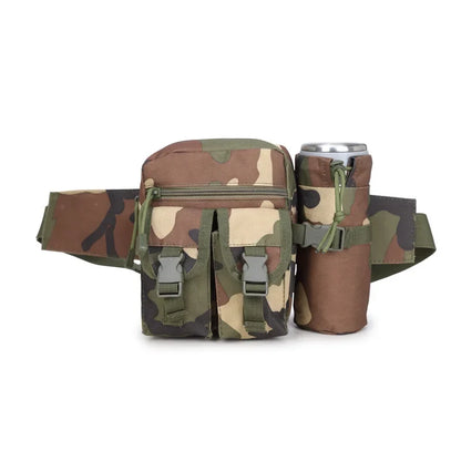 Tactical Running Waist Bag Outdoor Small Waterproof Canvas Backpack Unisex Sports Functional Bottle Carrier For Outdoor Activiti