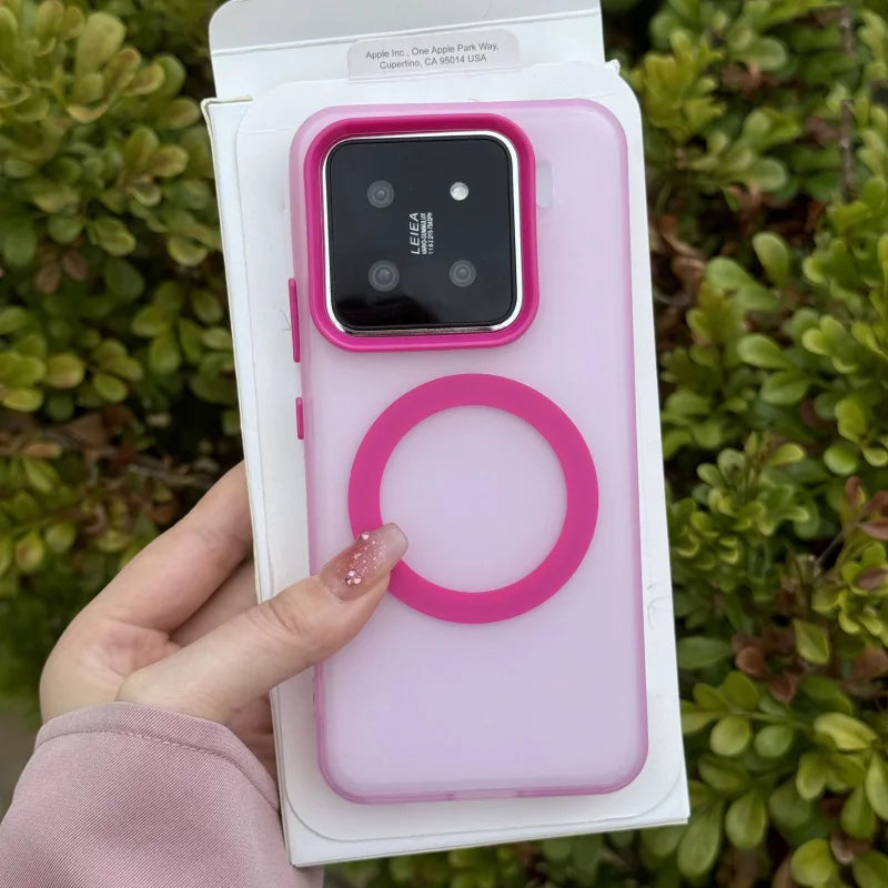 Matte Clear Magnetic Wireless Charge Magsafe Case For Xiaomi 15 Ultra 14T Pro Civi4 Military Armor Shockproof Candy Color Cover