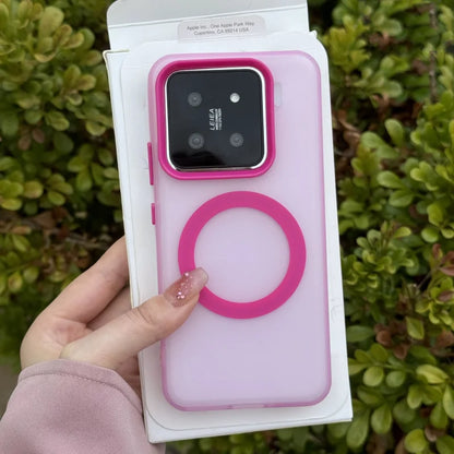 Matte Clear Magnetic Wireless Charge Magsafe Case For Xiaomi 15 Ultra 14T Pro Civi4 Military Armor Shockproof Candy Color Cover