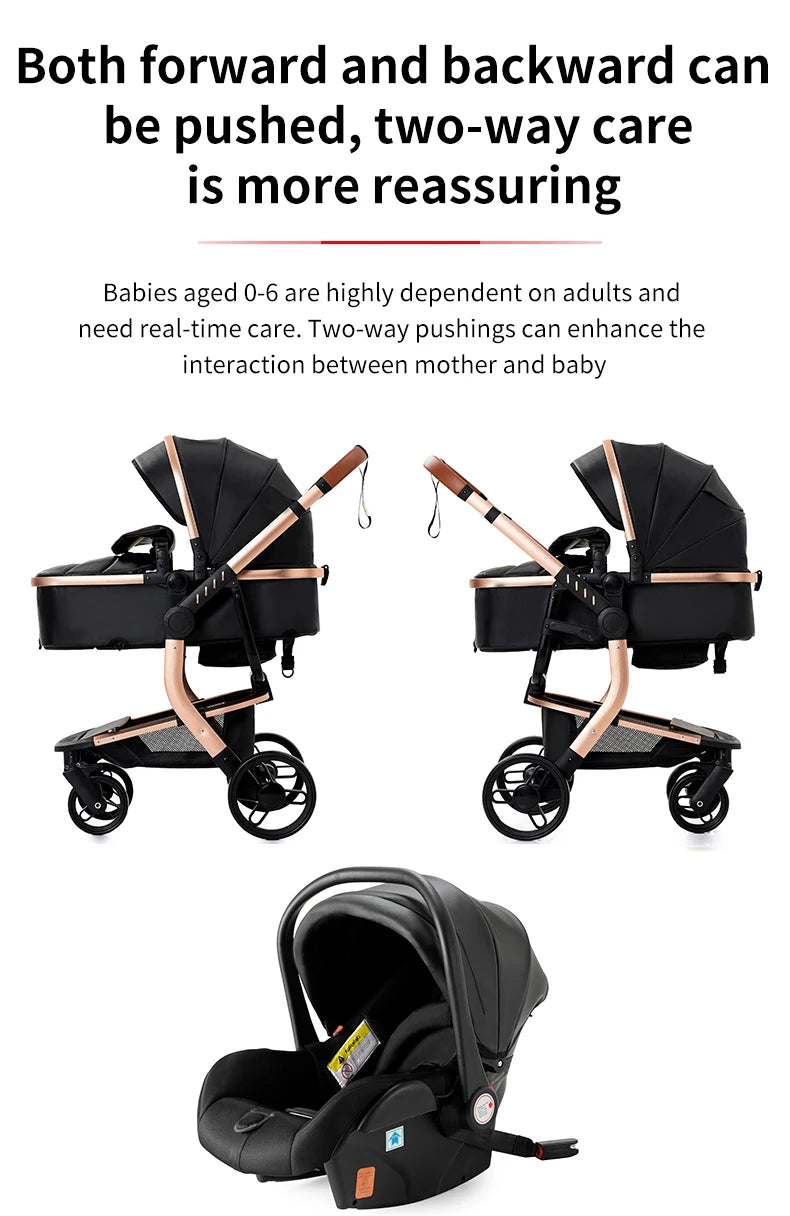 Cochecitos 3 en 1, cochecito de bebé, asiento de coche, cochecito de viaje, cochecito para recién nacidos, paisaje alto, artículos para madres, niños y bebés.