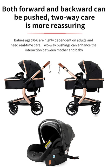 Cochecitos 3 en 1, cochecito de bebé, asiento de coche, cochecito de viaje, cochecito para recién nacidos, paisaje alto, artículos para madres, niños y bebés.