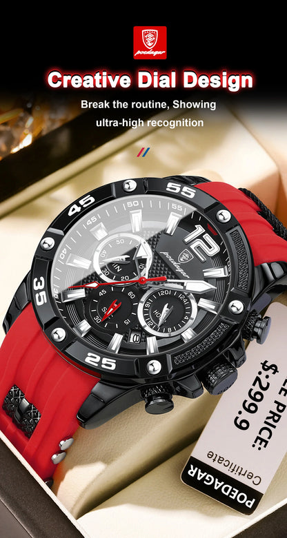 POEDAGAR Luxury Casual Men Watch Waterproof Luminous Chronograph Date Man Wristwatch High Quality Military Quartz Men's Watches