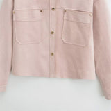 PB&ZA 2024 early autumn new women's fashion versatile suede texture lapel single-breasted long-sleeved jacket