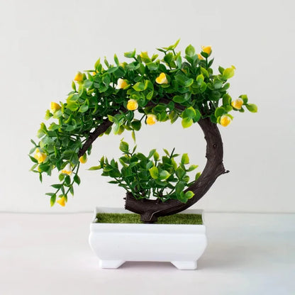 Artificial Bonsai Tree Ornaments, Fake Flowers, Tabletop Potted Plants, Simulated Plants 