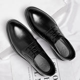 3/6/8 CM Elevator Shoes Men Dress Shoes Black Soft Leather Men Heightening Formal Shoes Casual Business Men Oxfords Suit Shoes