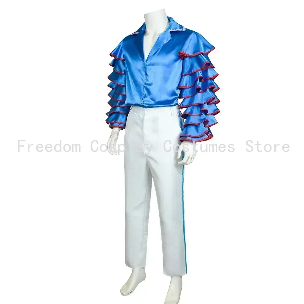 Movie The Mask Jim Carrey Cosplay Costumes Set Unisex Adult Yellow Suit Set Uniform Halloween Carnival Party Costume