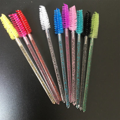 New style 50Pcs Disposable Crystal Eyelash Brush Eyelashes Lift Lifting Curler Eye Lash Extension Graft Brush Tool Accessories