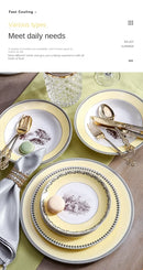 Nordic retro European tableware porcelain plates cups saucers pots high-end luxury sets creative home gifts