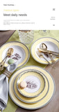 Nordic retro European tableware porcelain plates cups saucers pots high-end luxury sets creative home gifts
