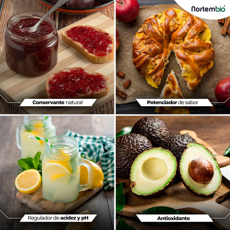 Nortembio 100% pure organic food citrus acid 2.7kg |   Kitchen and pastry |   Suitable for vegetarians, vegans and celiacs |   E-book included |   Without gluten