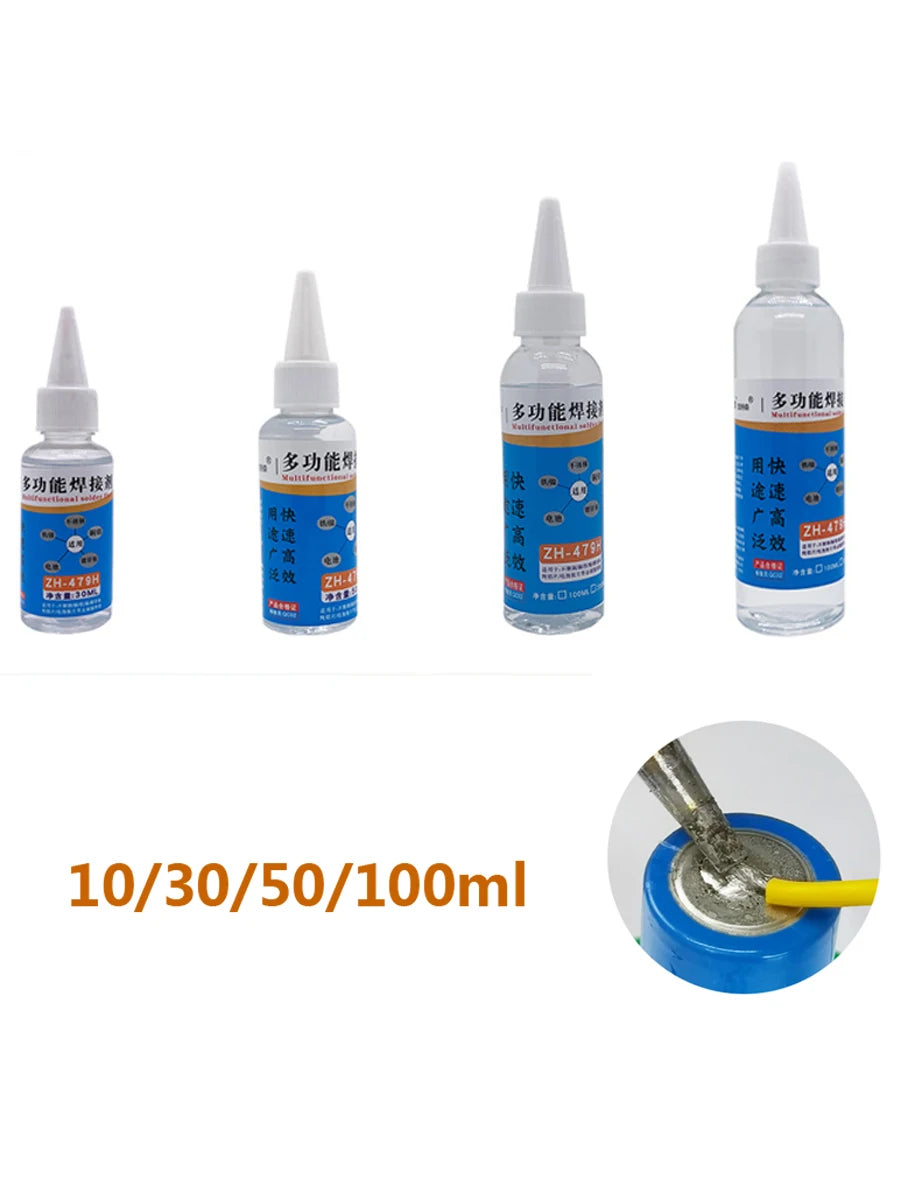 10/30/50/100ml Soldering Flux Liquid Solders Water For Stainless Steel galvanized Sheet/Copper/Iron/18650 Battery Welding