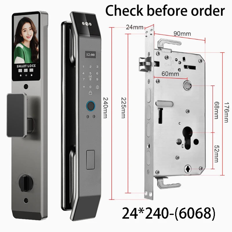 XSDTS Wifi Tuya APP Face Recognition Smart Door Lock With Camera Video Call Voice Intercom Digital Door Lock Automatic Door Lock