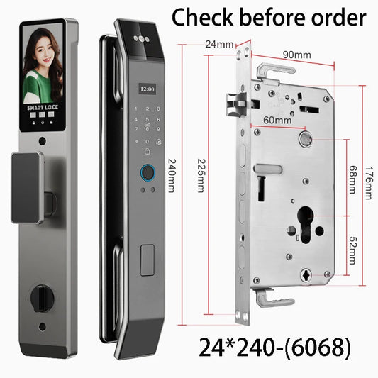 XSDTS Wifi Tuya APP Face Recognition Smart Door Lock With Camera Video Call Voice Intercom Digital Door Lock Automatic Door Lock