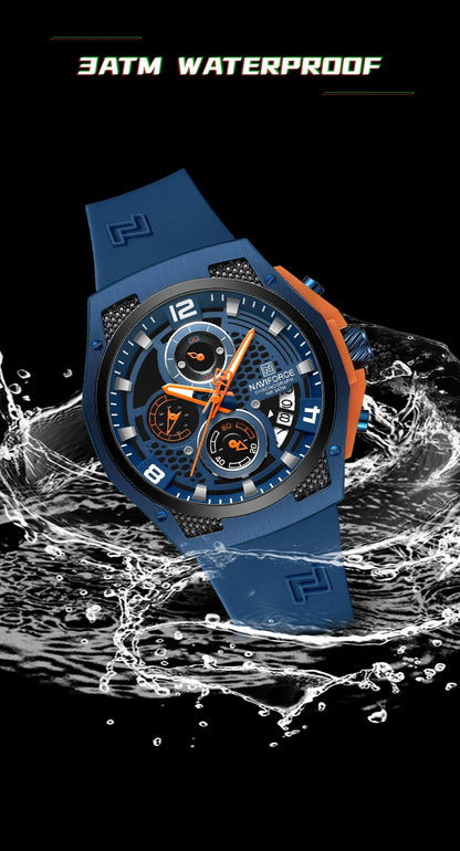 NAVIFORCE High Quality Luxury Original Men Watch Silicone Strap Waterproof Male Quartz Wrist watch Sport Clock Relogio Masculino