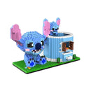 Anime Stitch Building Blocks Angel Scrump Guitar Holding Book Stitch Model Assembled Toys Children's DIY Mini Brick Figure