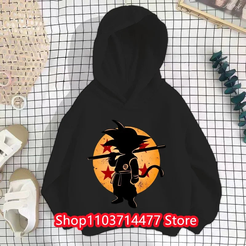 Boys Japan Anime Dragon Ball Z Goku Cartoon Anime Hoodies Kids Clothes Teenage Tops Children Goku Hip Hop Sweatshirts