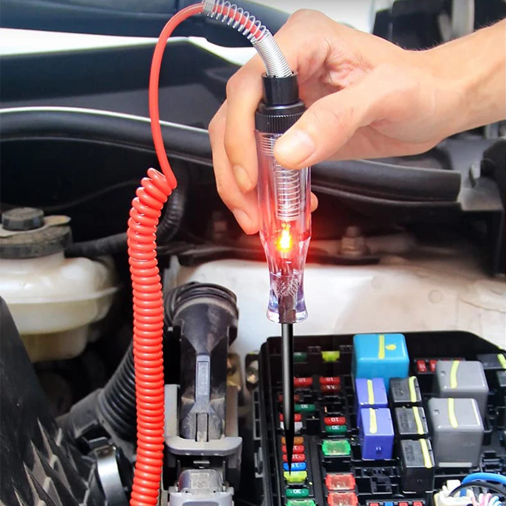 Herramientas de diagnóstico para circuitos de coche, comprobador de luz automotriz, bolígrafo de prueba de CC 6 V, 12 V y 24 V, accesorios para motocicletas.