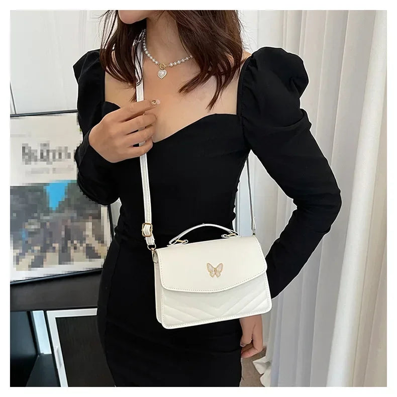 PU Versatile and Fashionable Portable Small Square Bag Single Shoulder Crossbody Bag Luxury Designer Handbag Women's Bags