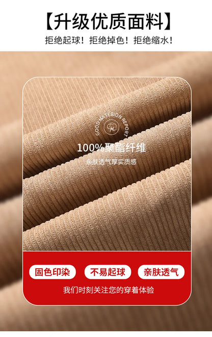2024 Men's Casual Warm Jacket Spring Autumn Solid Color Stand Bomber Coat Men Corduroy Outwear Fashion Zipper Slim Jacket Men