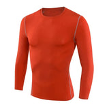 Manga longa roupas de fitness camisa de compressão para futebol basquete correndo camada base secagem rápida suor absorvente apertado