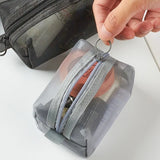 1pc Multifunctional Square Nylon Mesh Storage Bags Travel Portable Urltra-Light Mini Wash Bags Mini Zipper Coin Purse