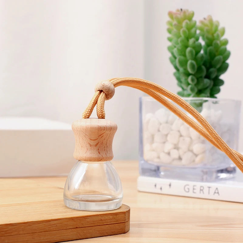 1Pc 8ML Conical Flask Empty Bottle Car Pendant Car Essential Oil Diffuser Fragrance Air Freshener Scent Perfume Bottle Ornament