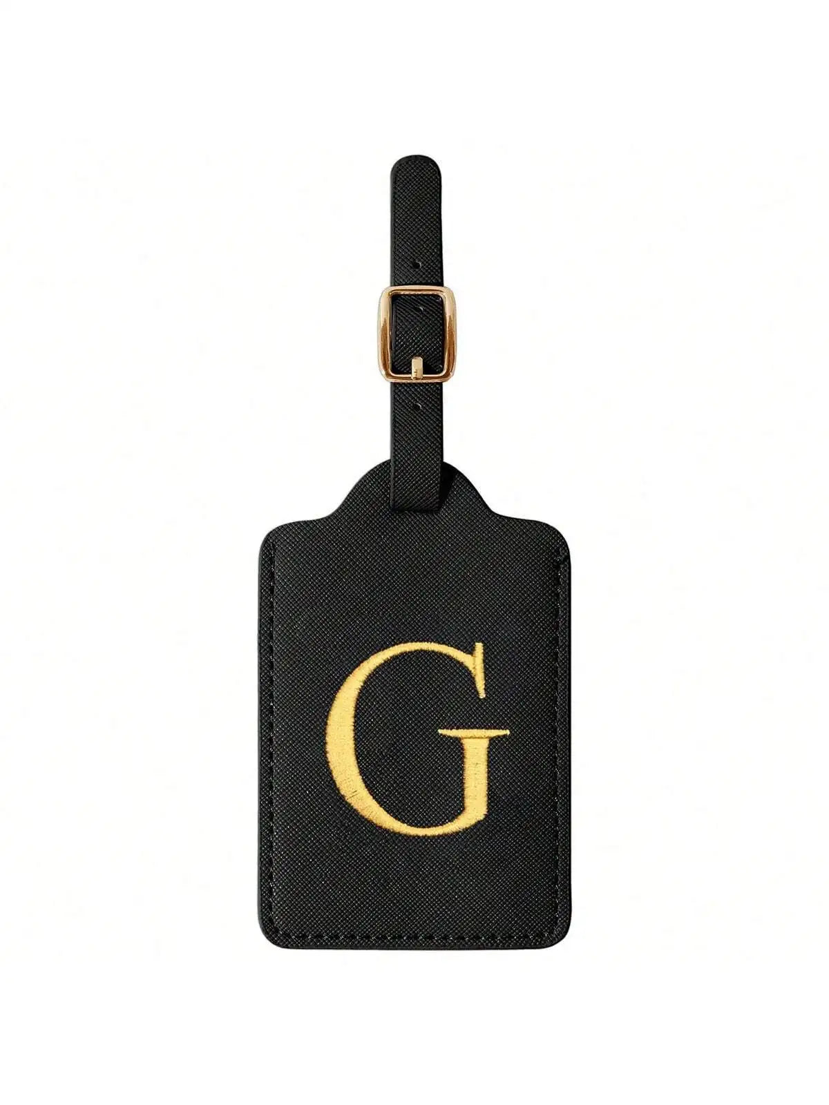 PU Leather Luggage Tag for Travel - Durable Suitcase ID Tag with Privacy Cover & Name Card Slot (A-Z) liu