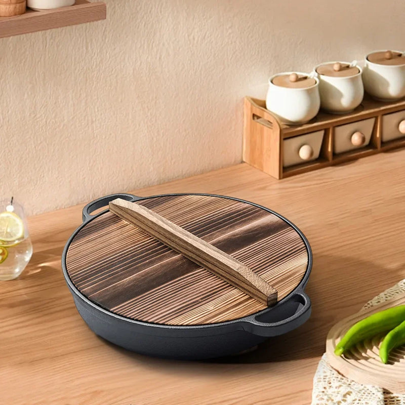 8.7/9.8/11/11.8inch Cast Iron Skillet with Double Handles Frying Pan Baking Tray for Bread Baking Outdoor Cooking Camping