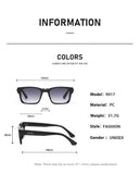 Light Luxury Square Sunglasses Minimalist Design Elegant Unisex Uv400 Protection Sun Glasses 9017