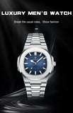 POEDAGAR Square Luxury Men Wristwatch Waterproof Luminous Date Stainless Steel Male Clock Business Sports Quartz Watches For Men