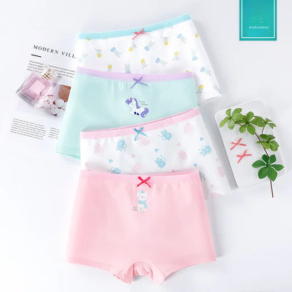 Calzoncillos bóxer de algodón puro para niños, ropa interior sin costuras y sin entrepierna, talla mediana/grande, para niñas 