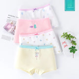 Shorts de boxer de algodão puro infantil, roupas íntimas sem costura sem virilha, cuecas grandes médias, meninas