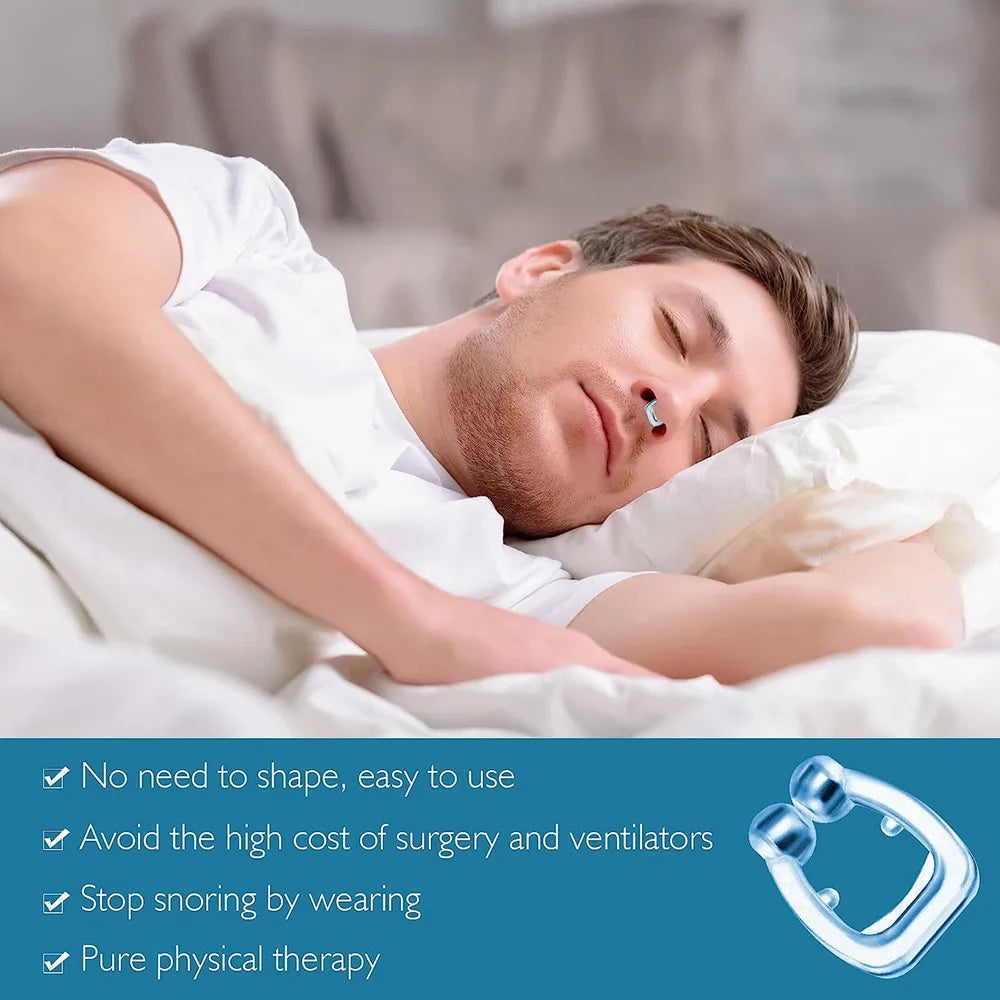 Silicone Anti Snoring Nose Clip, Anti Snoring Devices, Easy Breathing, Improve Sleep Aid, Night Apnea Device, 1-8pcs 