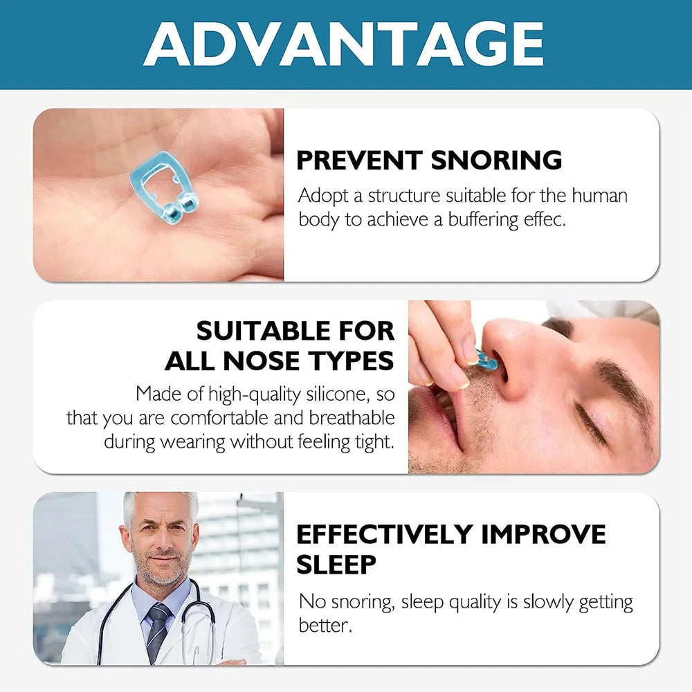 Silicone Anti Snoring Nose Clip, Anti Snoring Devices, Easy Breathing, Improve Sleep Aid, Night Apnea Device, 1-8pcs 