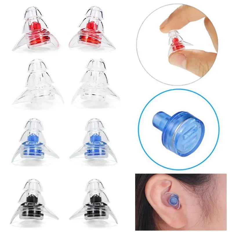 Silicone Ruído Cancelando Tampões, Tampões para Dormir, Estudo, Concerto, Seguro, Redução de Ruído, Proteção Orelha, 1 Par