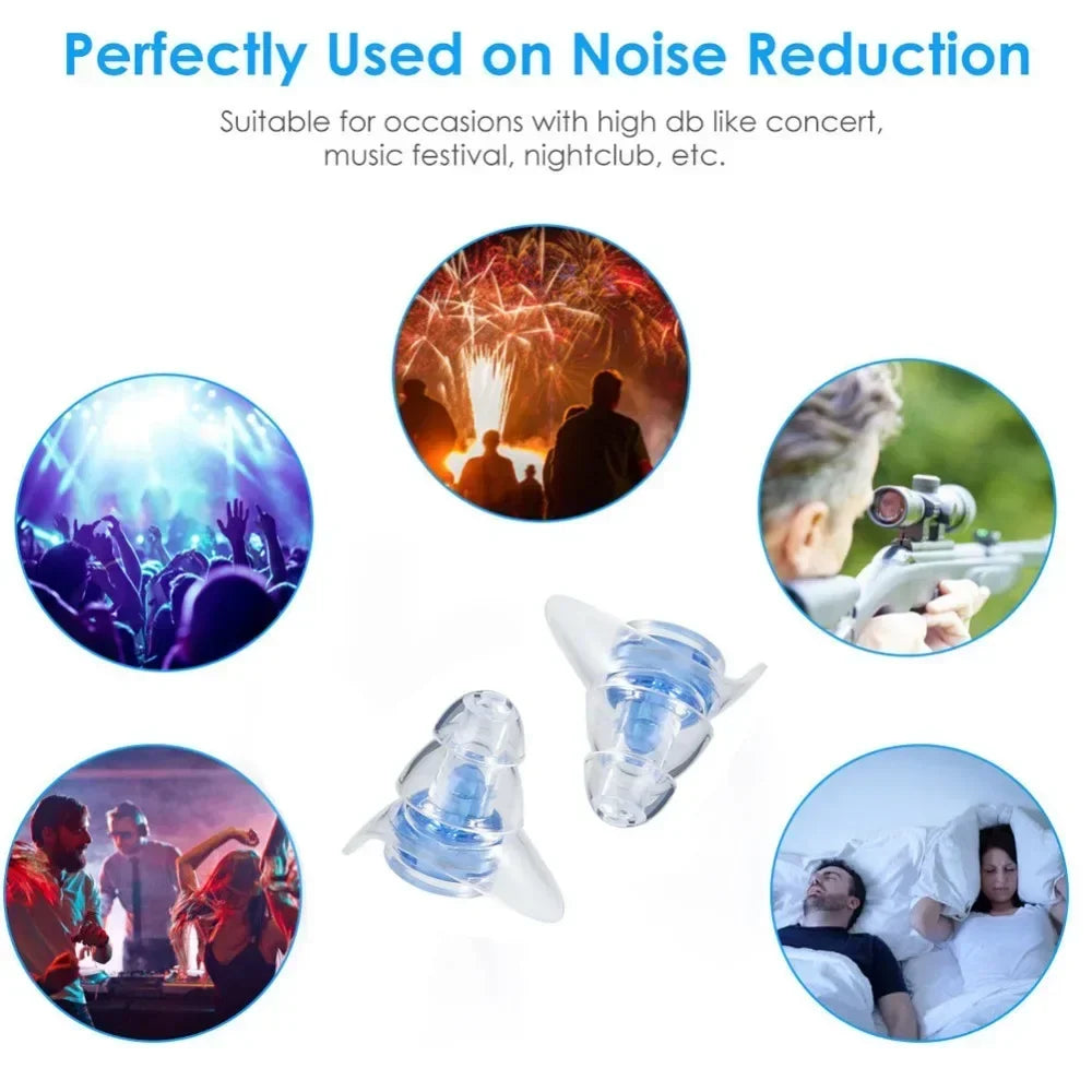 Silicone Noise Cancelling Earplugs, Earplugs for Sleeping, Studying, Concert, Safe, Noise Reduction, Ear Protection, 1 Pair 