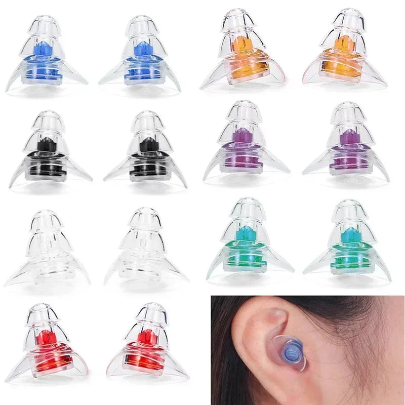 Silicone Ruído Cancelando Tampões, Tampões para Dormir, Estudo, Concerto, Seguro, Redução de Ruído, Proteção Orelha, 1 Par