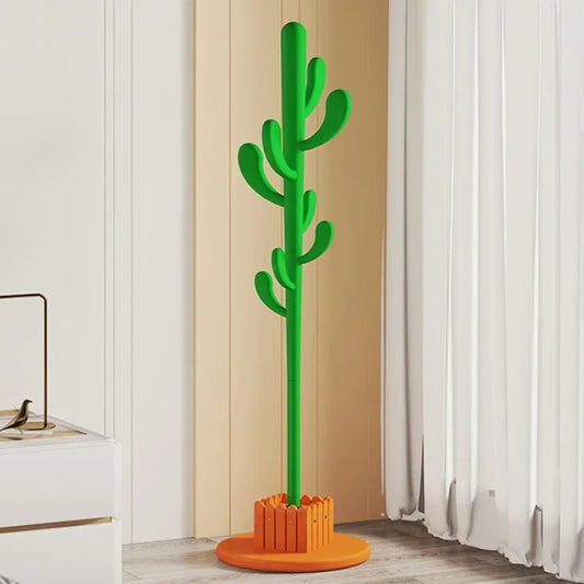 Simple Cute Cactus Shaped Coat Rack Stand Hanger Thickened Base Vertical Frame Creative Home Furniture Children Adults Shelf Hot 