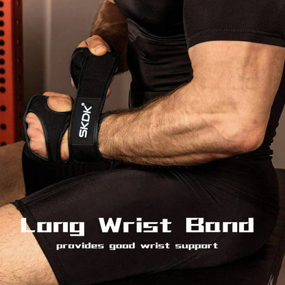 SKDK Weight Lifting Fitness Gloves with Wrist Wraps Silicone Gel Full Palm Protection Gym Workout Power Lifting Equipment 