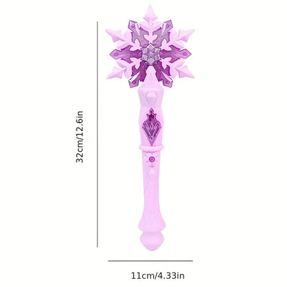 Snowflake Light Sound Sticks for Kids, Princess Snow Wand Toy, Cosplay, Girls Fairies, Glowing Wands, Christmas, Halloween, Children's Toys 