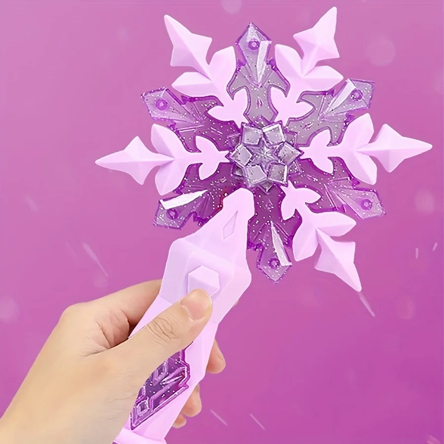 Snowflake Light Sound Sticks for Kids, Princess Snow Wand Toy, Cosplay, Girls Fairies, Glowing Wands, Christmas, Halloween, Children's Toys 