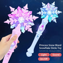 Snowflake Light Sound Sticks para crianças, Princess Snow Wand Toy, Cosplay, Fadas Meninas, Varinhas brilhantes, Natal, Halloween, Brinquedos infantis