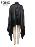 SOMO - Blusa larga plisada con mangas murciélago para mujer, tallas grandes, manga larga, blusa irregular, talla única, descarga gratuita, envío directo, 2023 