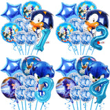 Sonic the Hedgehog Fontes do partido, Foil Balões, Látex Balões Kit, Decorações de aniversário, Balões Número, Decoração Presentes, 32"