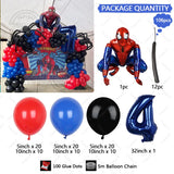 Spiderman Latex Balloons Garland Arch Kit para crianças, vermelho e azul, Birthday Party Decors, tema de super-herói, 1 conjunto, 1 conjunto, 1 conjunto