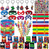 Artículos para fiesta de cumpleaños de superhéroes de los Vengadores: pulseras, pegatinas, mascarilla infantil, piñata para niño, rellenos para bolsas de regalo y recuerdos de fiesta de superhéroes. 
