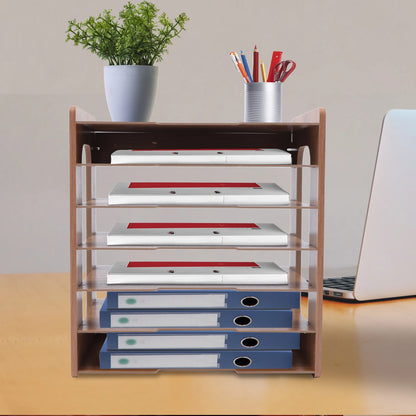 Adjustable File Document Holder, Office Desktop Organizer, Stable Storage Rack 