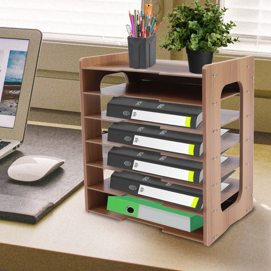 Adjustable File Document Holder, Office Desktop Organizer, Stable Storage Rack 