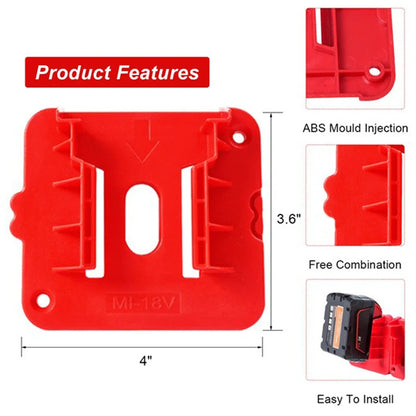 Suporte de máquina, 14.4V, 18V, 5 Pack Rack de armazenamento de bateria para Dewalt Makita Milwaukee Ferramenta de montagem de parede